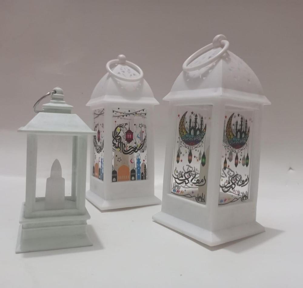 Ramadan LED Flame Light Decoration Lamp, Pack Of 3 (WHITE)