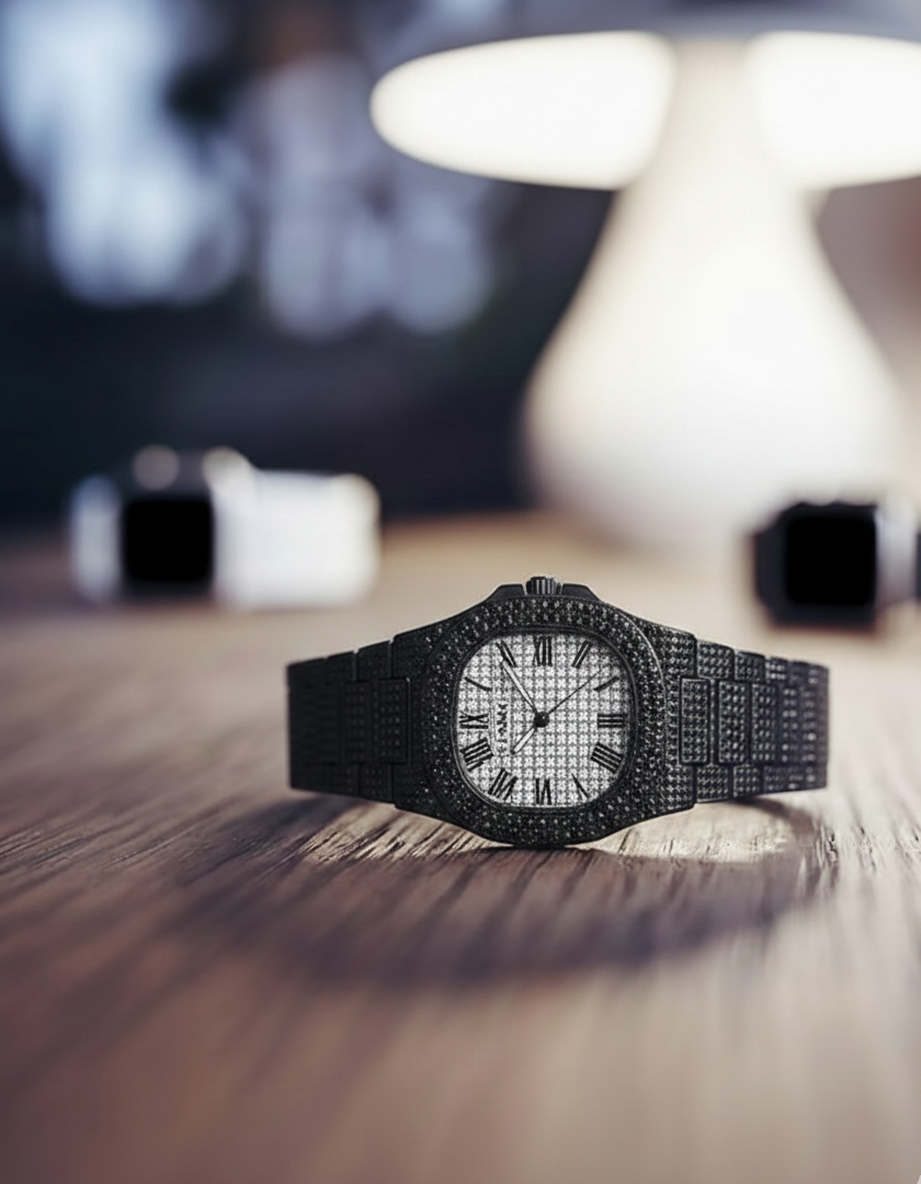 Luxury Diamond Studded Watch for Men - Fully Iced Out