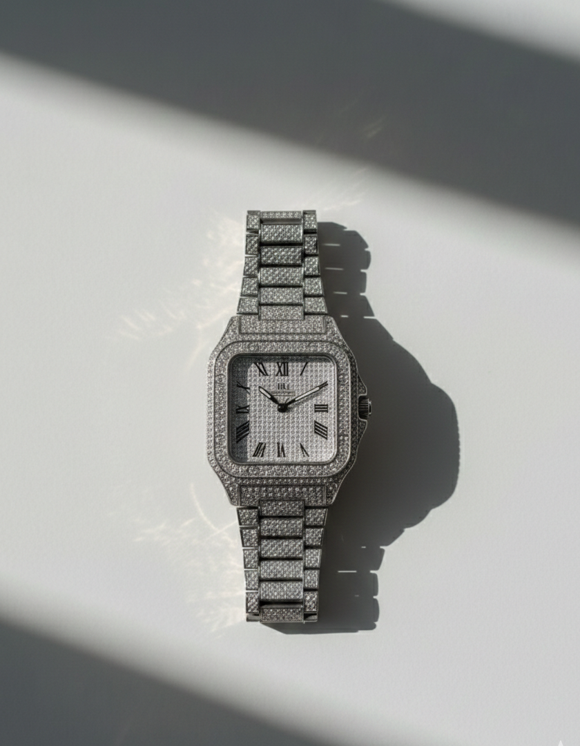Luxury Diamond Studded Watch for Men - Fully Iced Out